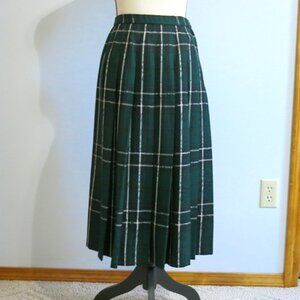 Pendleton midi skirt hunter green black & white size 6 petite 100% wool